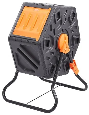 VEVOR Compost Bin, 18.5-Gal Small Composting Tumbler, Compact Single Rotating Chamber with Sliding Door and Steel Frame, BPA Free Composter Bin Tumbler for Garden, Kitchen, Yard, Outdoor