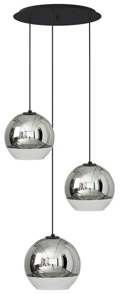 Φωτιστικό Οροφής Globe Plus 7607 3xE27 60W Chrome Nowodvorski Metal, Glass
