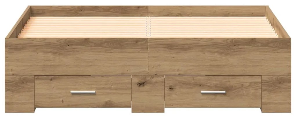 vidaXL Κρεβάτι με Συρτάρια με συρτάρι artisan δρυς 120 x 200 cm