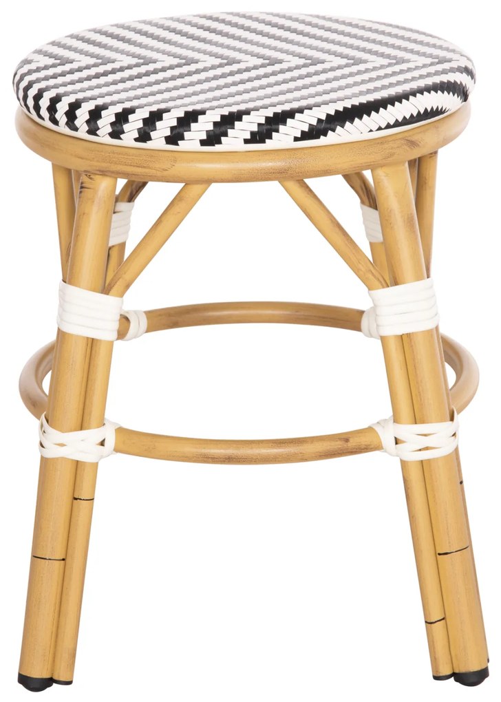 ΣΚΑΜΠΟ ΑΛΟΥΜΙΝΙΟΥ CHINO HM6285.03 BAMBOO LOOK-TEXTILENE ΛΕΥΚΟ-ΜΑΥΡΟ Φ36x46Υεκ. (1 Τεμμάχια)