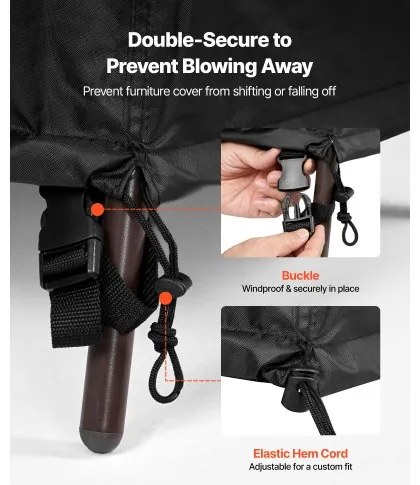 VEVOR Patio Outdoor Furniture Cover 420D Waterproof Table Chairs Sofa 130"x84"