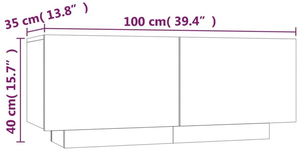 Έπιπλο Τηλεόρασης Καπνιστή Δρυς 100x35x40 εκ. Επεξ. Ξύλο - Καφέ