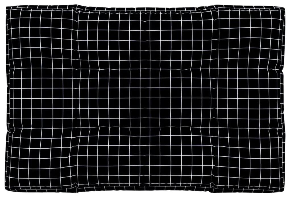 vidaXL Μαξιλάρι Παλέτας Μαύρο Καρό 120 x 80 x 12 εκ. Υφασμάτινο