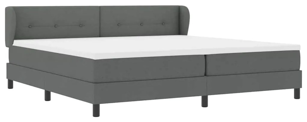 vidaXL Κρεβάτι box spring με στρώμα Σκούρο γκρι 200 x 200 cm ύφασμα
