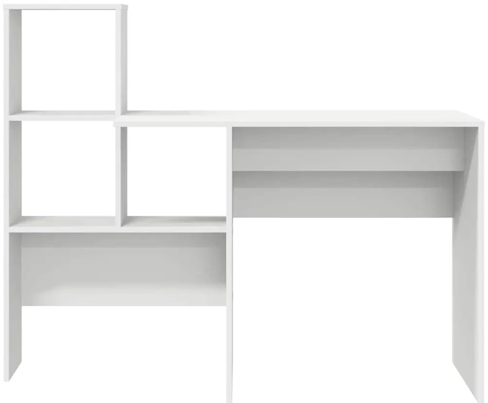 vidaXL Γραφείο με ράφι Λευκό 131.5 x 50 x 106.5 εκ. Επεξεργασμένο ξύλο