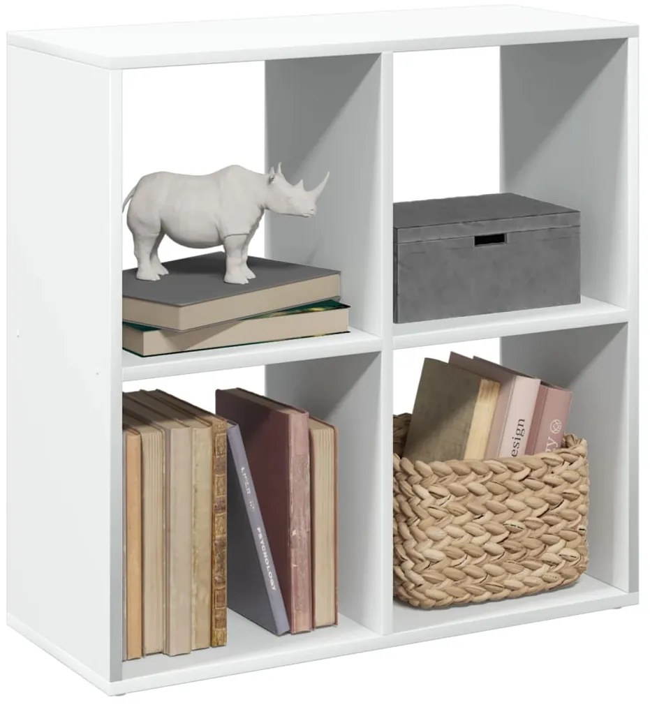 Βιβλιοθήκη Διαχωριστικού Δωματίου Λευκό 69,5 x 29 x 69,5 εκ. από Τεχνητό Ξύλο