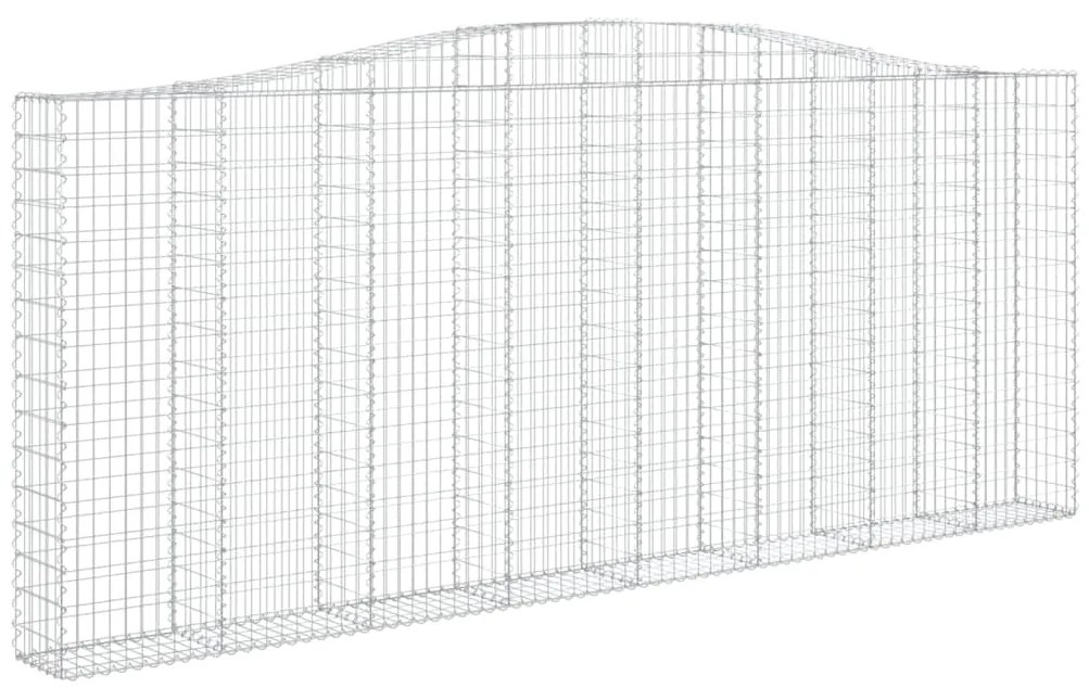 vidaXL Συρματοκιβώτια Τοξωτά 2 τεμ. 400x30x160/180 εκ. Γαλβαν. Ατσάλι