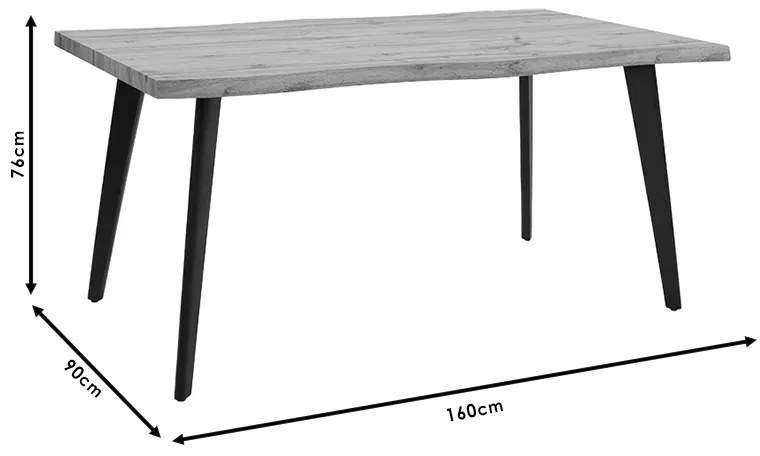 Τραπέζι Velto pakoworld MDF sonoma 160x90x76εκ