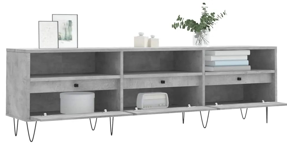 vidaXL Έπιπλο Τηλεόρασης Γκρι Σκυρ. 150x30x44,5 εκ. Επεξ. Ξύλο