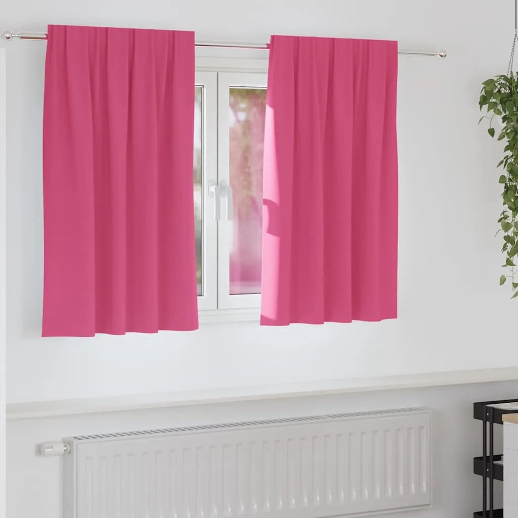 vidaXL Κουρτίνες με κουρτίνες 2 pcs Φωτεινό Ροζ 140x140cm Πολυεστέρας