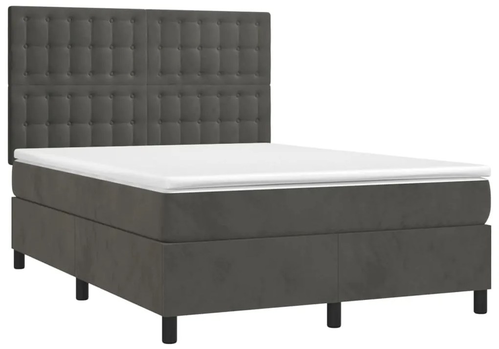 ΚΡΕΒΑΤΙ BOXSPRING ΜΕ ΣΤΡΩΜΑ ΣΚΟΥΡΟ ΓΚΡΙ 140X190 ΕΚ. ΒΕΛΟΥΔΙΝΟ 3143260