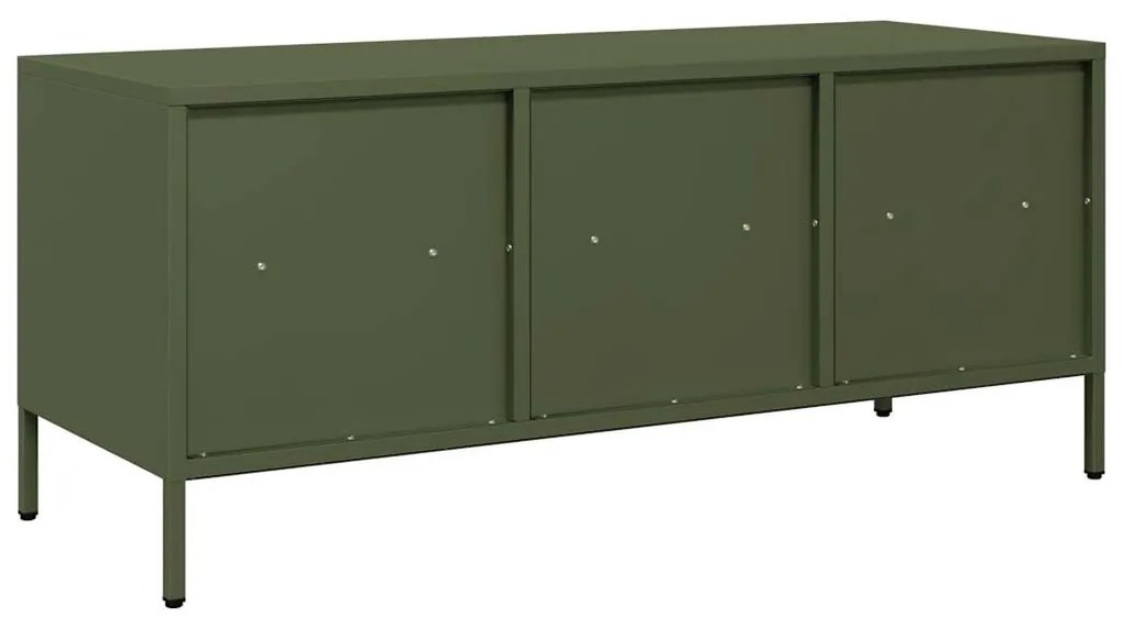 vidaXL Έπιπλο Τηλεόρασης Λαδί 101,5x39x43,5 εκ. Ατσάλι Ψυχρής Έλασης