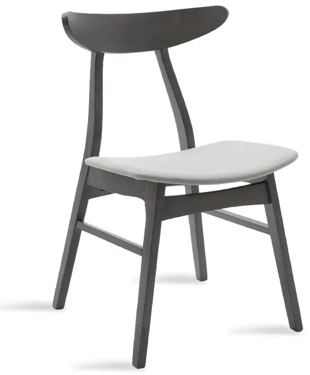 Καρέκλα Orlean pakoworld γκρι ύφασμα-rubberwood ανθρακί πόδι