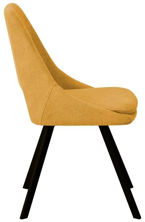 Καρέκλα Initiate με Μαύρο Μεταλλικό πόδι και ύφασμα Μπουκλέ Μουσταρδί 48x57x85εκ. 48x57x85 εκ.