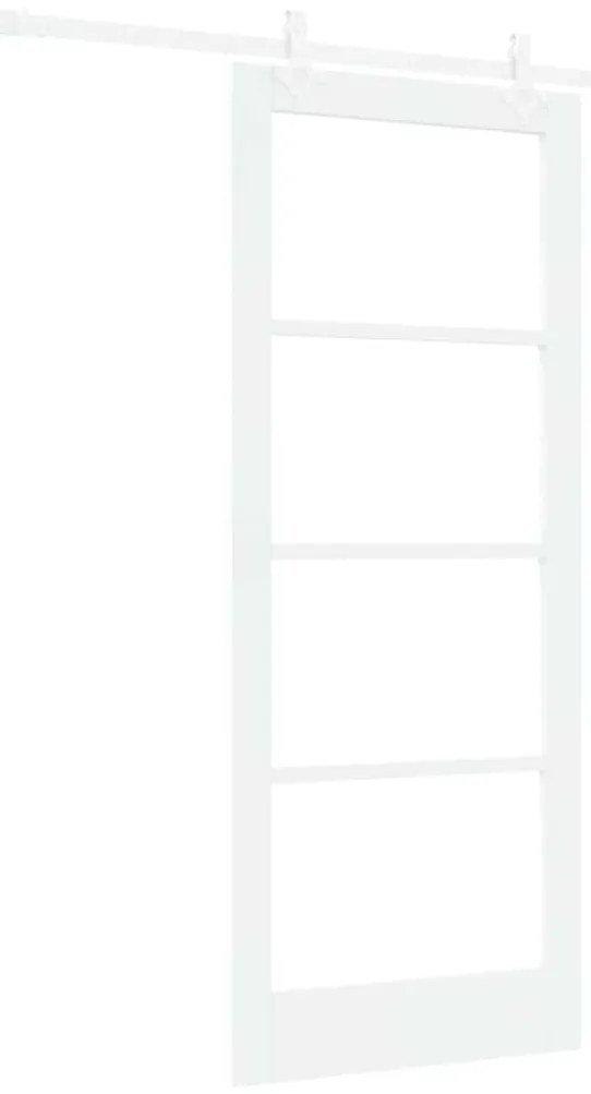 vidaXL Συρόμενη Πόρτα Χειροκίνητος Λευκό 83 x 202 εκ. Ξύλο και μέταλλο