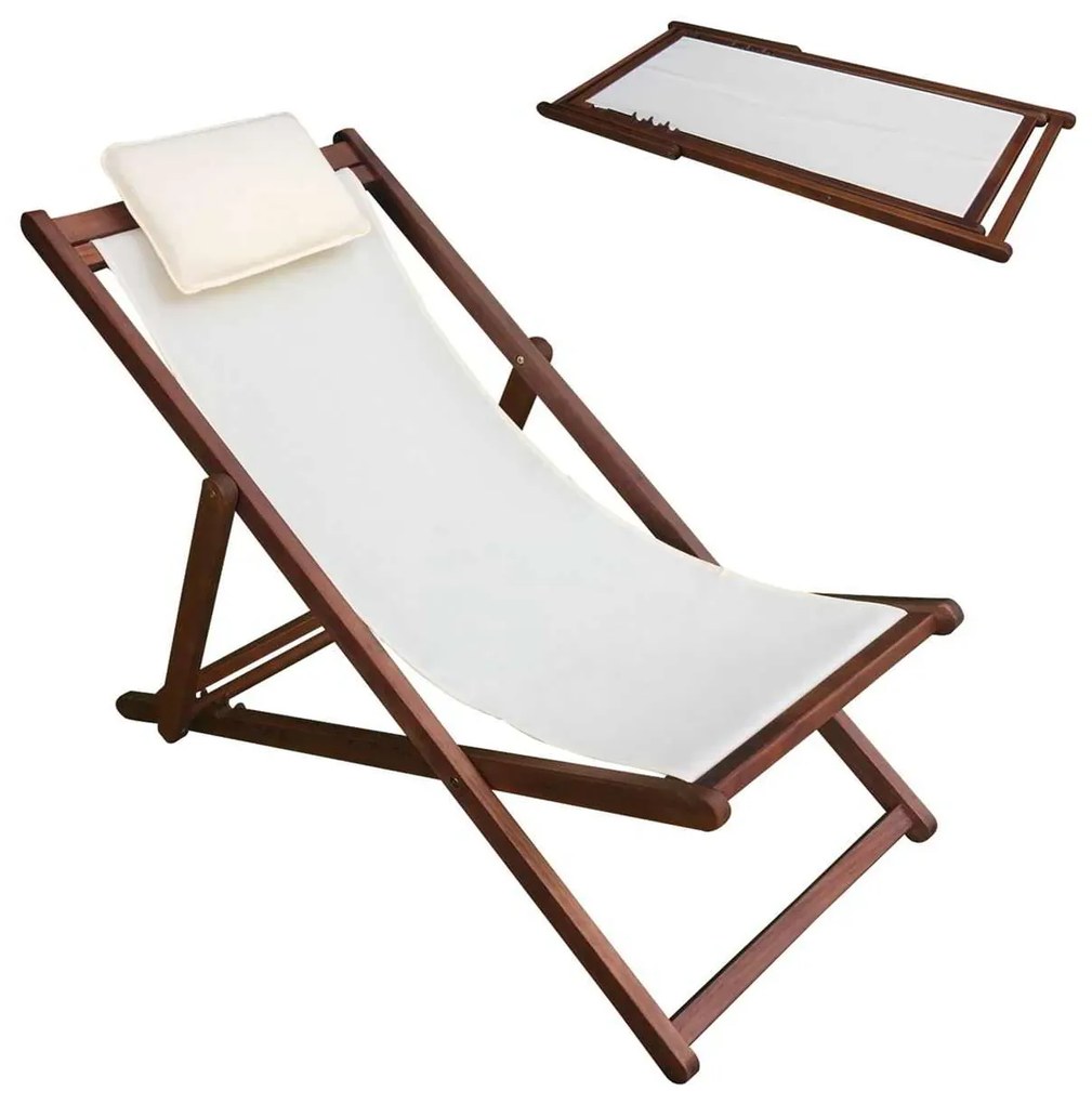 Σαιζ-Λόνγκ Acacia, Ύφ.Εκρού Water Repellent 58x104x72cm