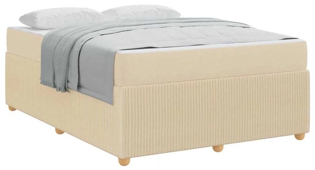 vidaXL Σκελετός Κρεβατιού Άλλο Κρεμ 140 x 200 cm ύφασμα