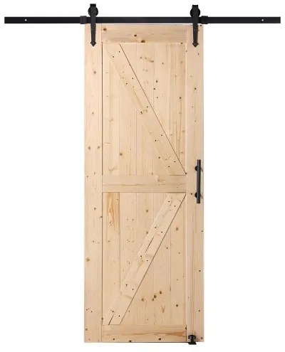 VEVOR Barn Door and Hardware Kit 30&quot; x 84&quot; Wood Sliding Barn Door Kit Smoothly