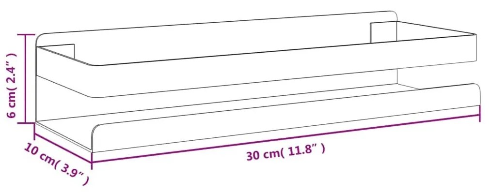 Ράφι Μπάνιου Μαύρο Ματ 30x10x6 εκ. Βουρτσ. Ανοξείδ. Ατσάλι 304 - Μαύρο