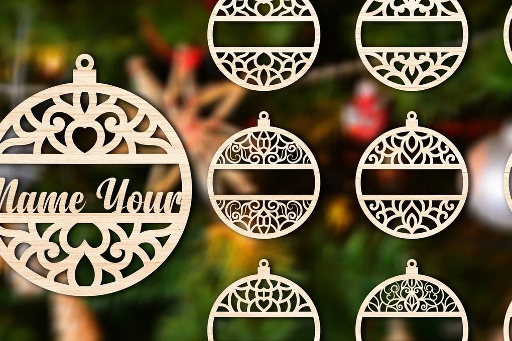 Intra απο ξύλο plywood 3mm-4mm πάχος Χριστουγεννιάτικο Στολίδι με Bundle6 Δίασταση 8x8 cm INTRAFABR-76820512