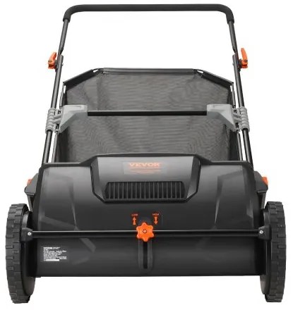 VEVOR Push Lawn Sweeper, 21-inch Leaf & Grass Collector, Strong Rubber Wheels & Heavy Duty Thickened Steel Durable to Use with Large Capacity 3.5 cu. ft. Mesh Collection Hopper Bag, 2 Spinning Brushes
