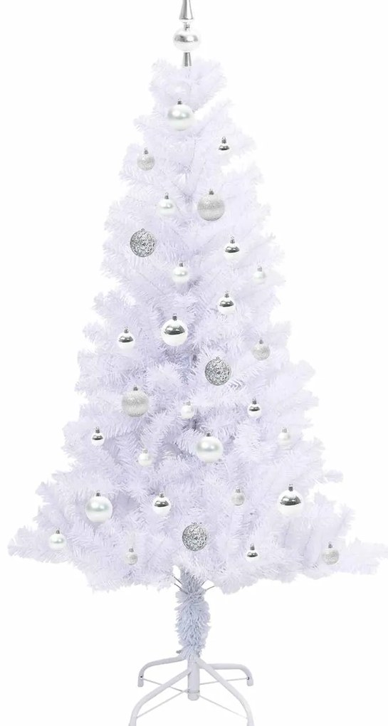 vidaXL Τεχνητό Χριστουγεννιάτικο Δέντρο Λευκό 150 cm PVC και Χάλυβας