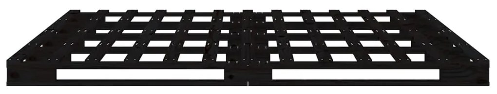 vidaXL Κρεβάτι από Παλέτες Μαύρο 180x200εκ. Μασίφ Πεύκο 6FT Super King