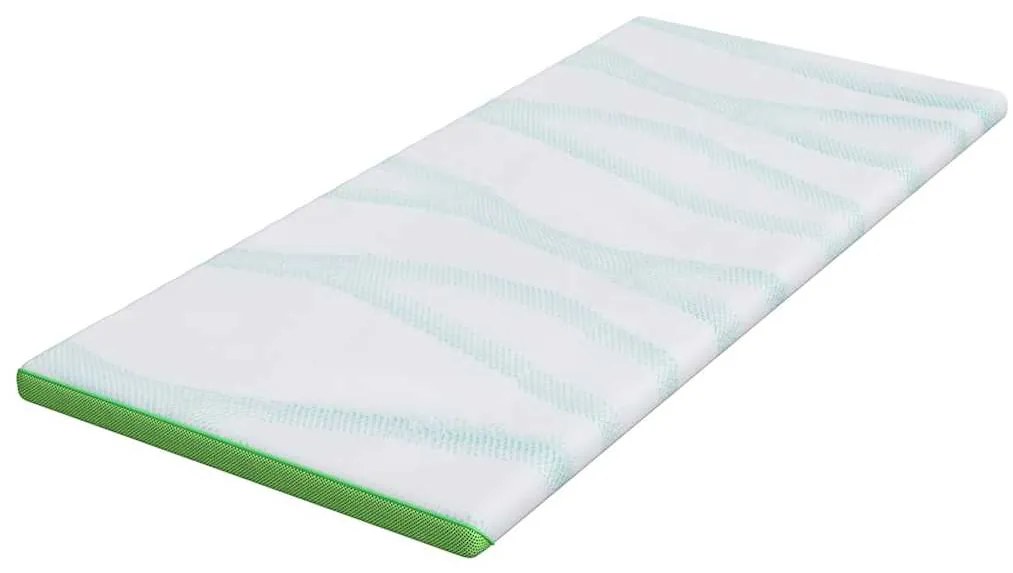 vidaXL Στρώμα επικάλυψης Λευκό και Πράσινο 180 x 200 x 6 εκ