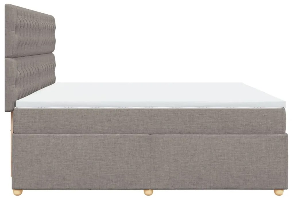 vidaXL Κρεβάτι Boxspring με Στρώμα Taupe 200x200 εκ. Υφασμάτινο