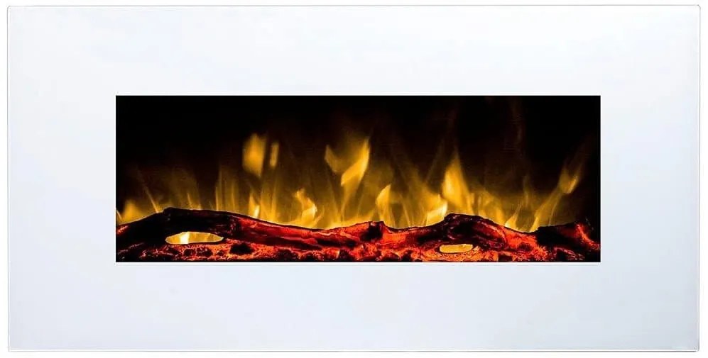 Ηλεκτρικό Τζάκι Επιτοίχιο 1500W Λευκό Glow Fire Pluto GF-190106 Sieline GF-190106 Λευκό