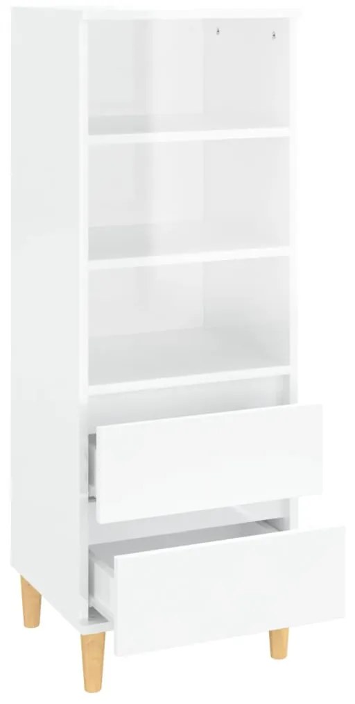 vidaXL Ντουλάπι Γυαλιστερό λευκό 40x36x110 εκ. από Επεξεργασμένο Ξύλο