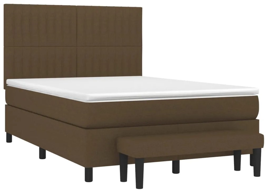 ΚΡΕΒΑΤΙ BOXSPRING ΜΕ ΣΤΡΩΜΑ ΣΚΟΥΡΟ ΚΑΦΕ 140X200 ΕΚ ΥΦΑΣΜΑΤΙΝΟ 3136760