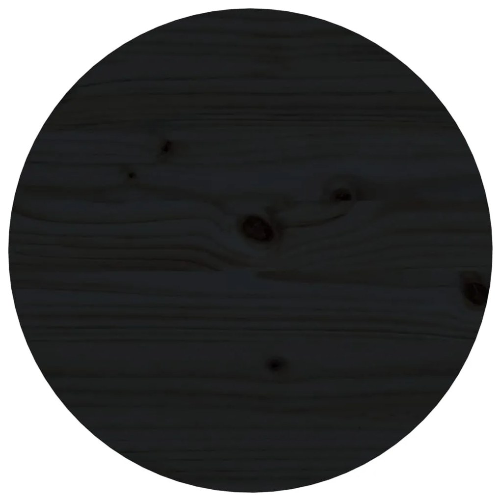vidaXL Τραπεζάκι Σαλονιού Μαύρο Ø 55x60 εκ από Μασίφ Ξύλο Πεύκου