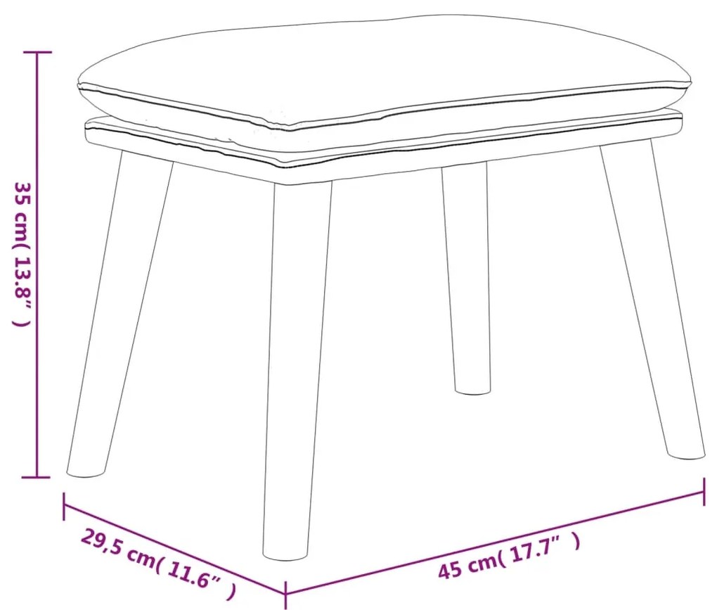 vidaXL Υποπόδιο Ανοιχτό Γκρι 45x29,5x35 εκ. Βελούδινο