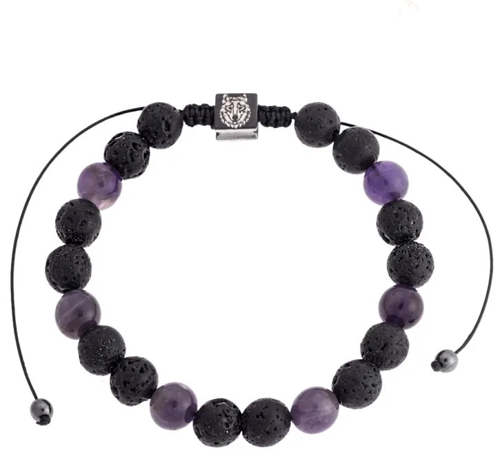 Βραχιόλι Senza Men&#039;s Lava &amp; Amethyst