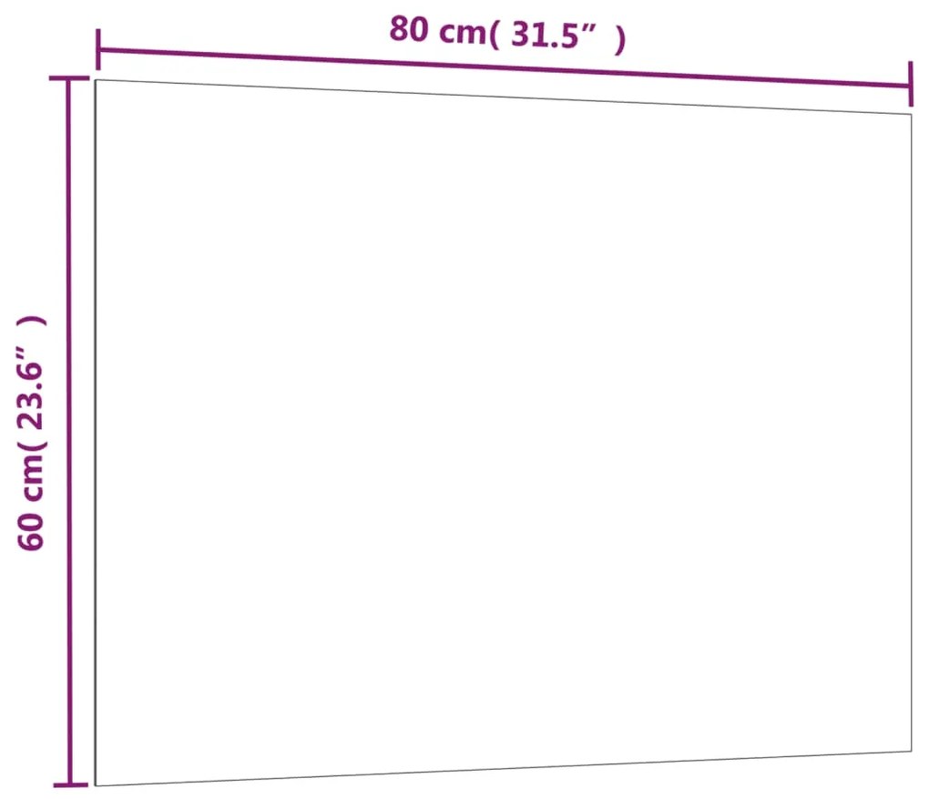 vidaXL Πίνακας Επιτοίχιος Μαγνητικός Μαύρος 80x60 εκ. από Ψημένο Γυαλί