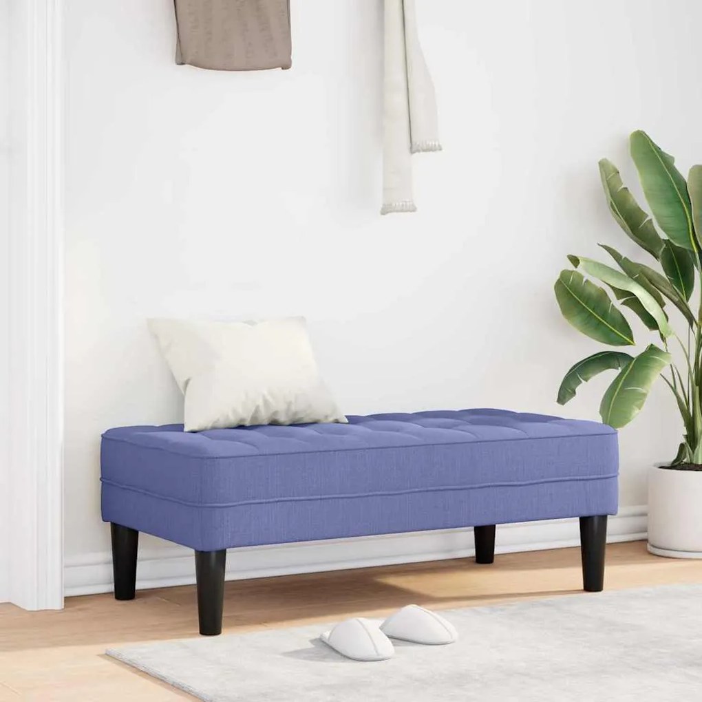 vidaXL παγκάκι Μπλε τζιν 113 x 57 x 39 εκ. ύφασμα