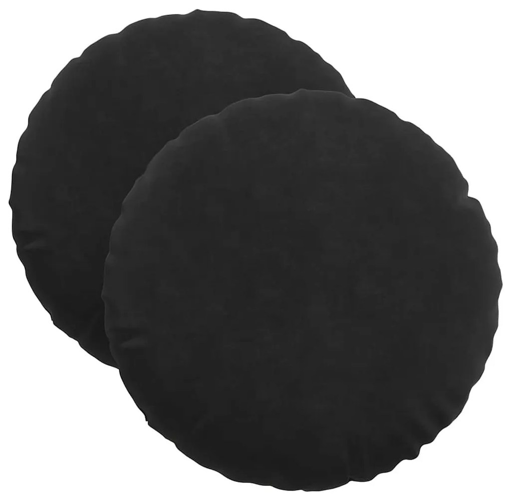 vidaXL Μαξιλάρια καθισμάτων 2 pcs Μαύρο Ø 40 x 13 εκ. Βελούδο