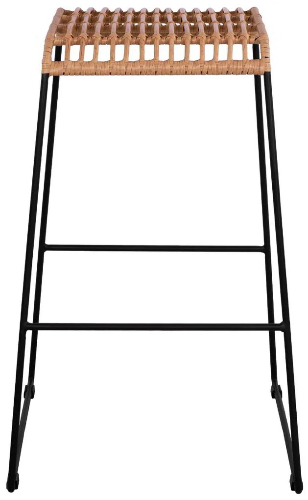 ΣΚΑΜΠΟ ΜΕΤΑΛΛΙΚΟ ALLEGRA HM5641 ΜΕ WICKER ΣΕ ΜΠΕΖ ΑΠΟΧΡΩΣΗ 49x50x76 εκ.