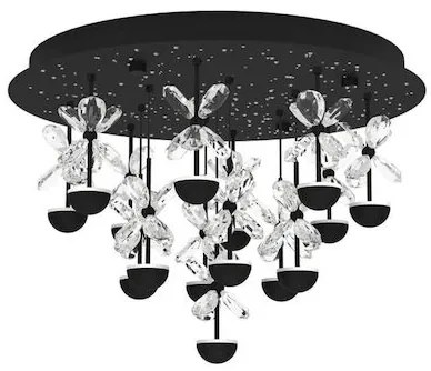 Φωτιστικό Οροφής 50xH36,5cm Μαύρο με Κρύσταλλα LED 15x1,8w 3000K Eglo Pianopoli 2 390275