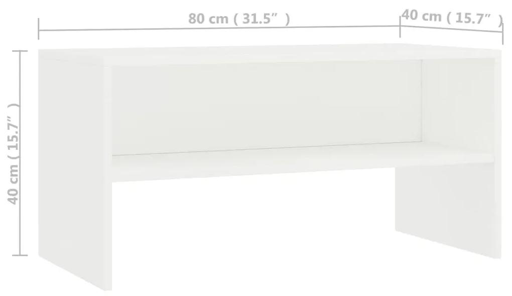 Έπιπλο Τηλεόρασης Λευκό 80 x 40 x 40 εκ. από Μοριοσανίδα - Λευκό