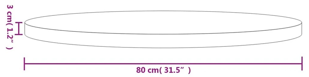 ΕΠΙΦΑΝΕΙΑ ΤΡΑΠΕΖΙΟΥ ΣΤΡΟΓΓΥΛΗ Ø 80X3 ΕΚ. ΑΠΟ ΜΑΣΙΦ ΞΥΛΟ ΠΕΥΚΟΥ 833670