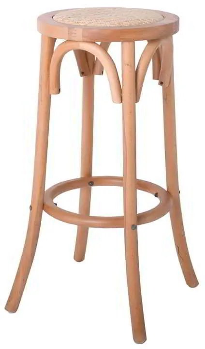 Σκαμπώ Bar VIENNA Φυσικό/Κάθισμα Rattan 36x36x71cm
