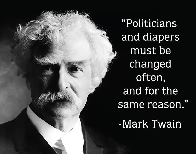 Μεταλλική πινακίδα Mark Twain - Politicians