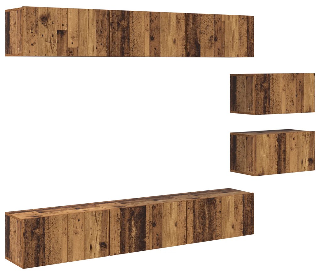 vidaXL Σετ επίπλου τηλεόρασης 8 pcs Παλαιό ξύλο 60 x 30 x 30.5 εκ.