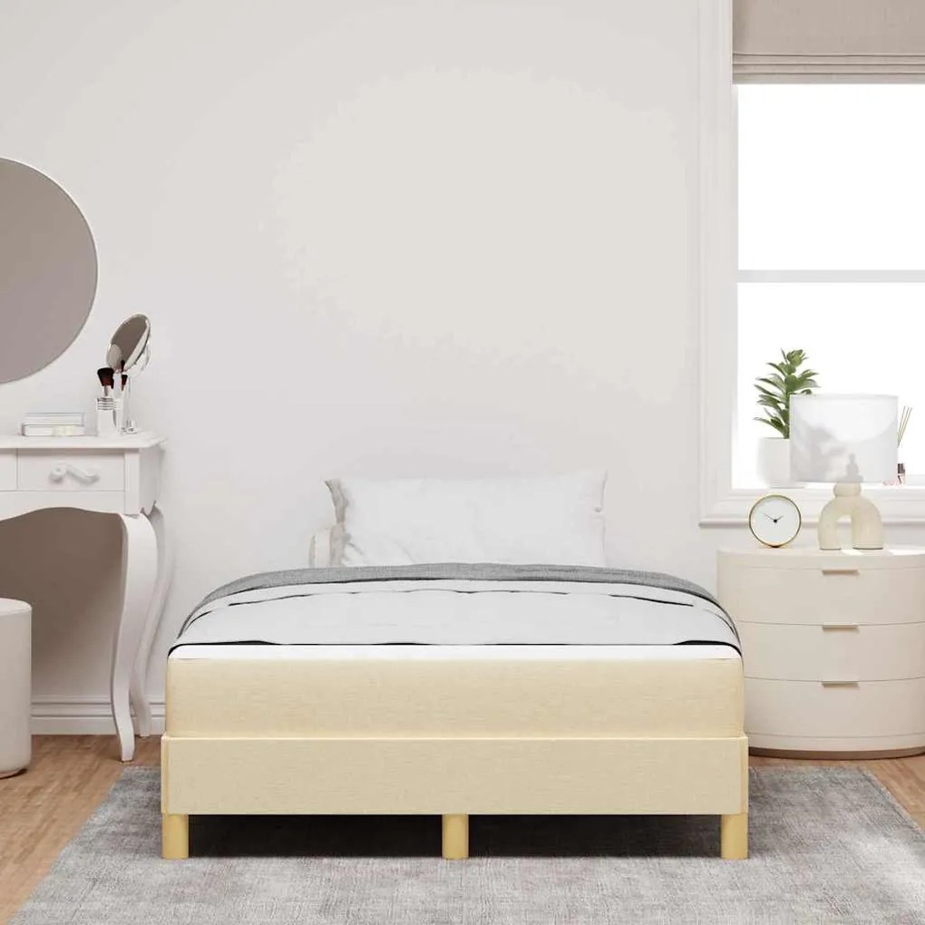 vidaXL Κρεβάτι με ελατήρια Κρέμα και Καφέ 120 x 200 cm