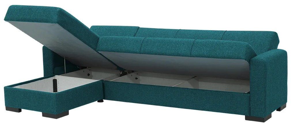 Καναπές Κρεβάτι Γωνιακός JOSE Πετρόλ 270x165x84cm - Ύφασμα - 14210240