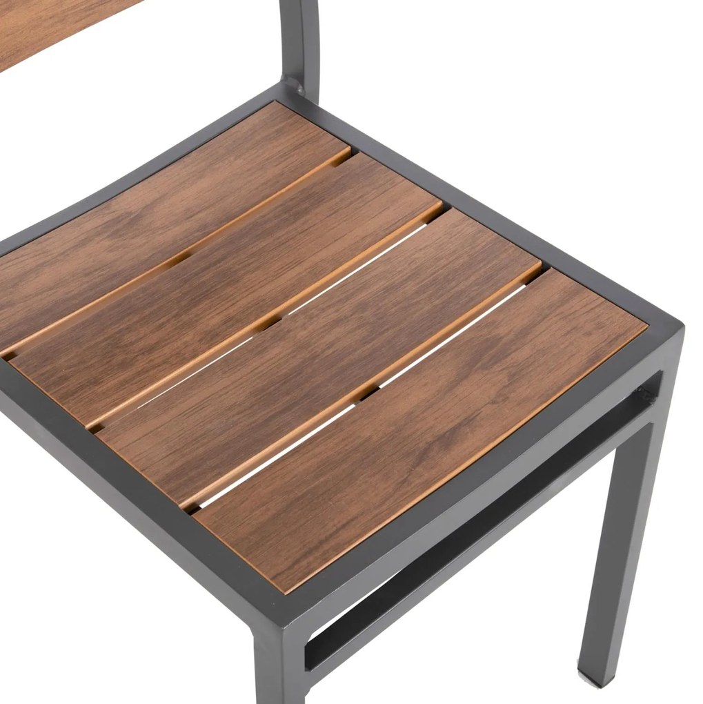 Καρέκλα SAGA C6063.02 Αλουμινίου Σκούρη Γκρί με Polywood 46x52x86Υεκ. 46x52x86 εκ.