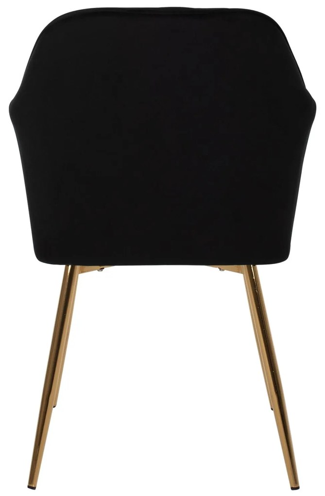 Πολυθρόνα SAWYER Βελούδο Μαύρο με Χρυσά πόδια 55x60x83Υεκ. 2αδα 55x60x83 εκ.