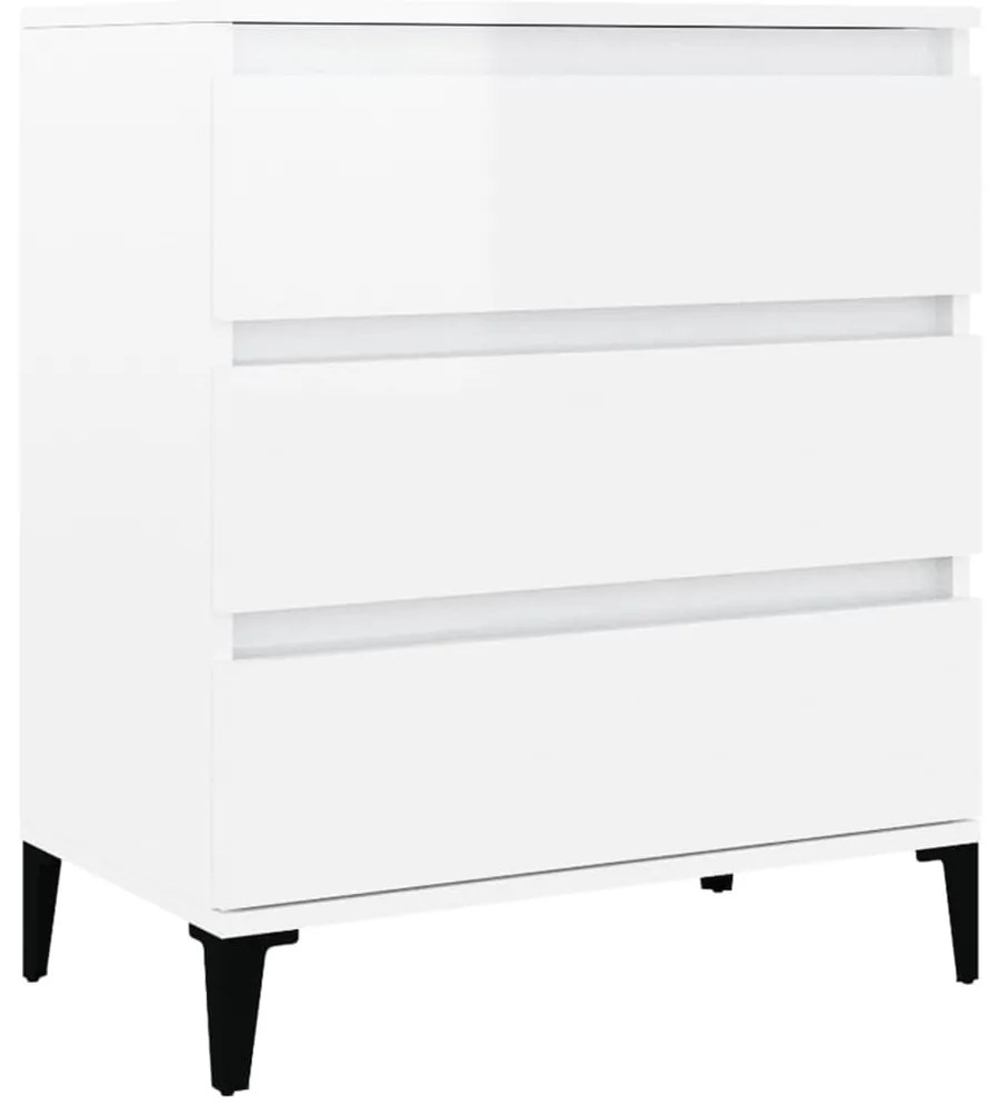 vidaXL Ντουλάπι Γυαλιστερό Λευκό 60x35x70 εκ. από Επεξεργασμένο Ξύλο